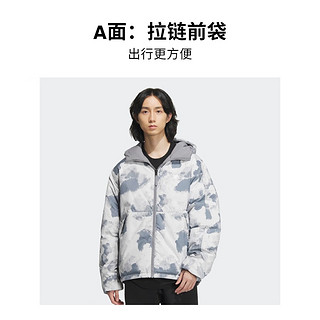 adidas阿迪达斯轻运动男冬季600蓬保暖连帽鸭绒羽绒服IS0358 浅灰 A/XS