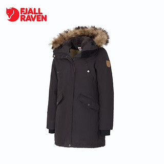 FJALLRAVEN北极狐防泼大毛领羽绒服女中长款加厚外套09182219 356深棕紫 AS