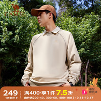 骆驼 CAMEL卫衣男冬长袖t恤圆领套头宽松版型运动时尚男女同款 淡卡其,男女同款 XL