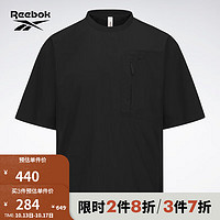 Reebok锐步季男子梭织运动休闲宽松短袖T恤 23RCS411M001 A/M