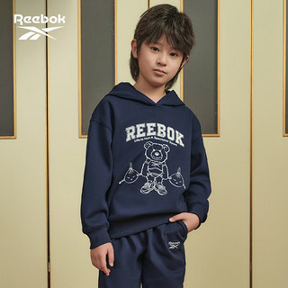 Reebok锐步大童经典复古美拉德休闲针织连帽卫衣 23FRM37KGN2 120/56