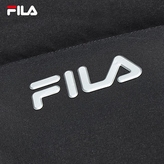 FILA 斐乐男士中长款羽绒服2023冬时尚休闲基础连帽外套 正黑色-BK 170/92A/M