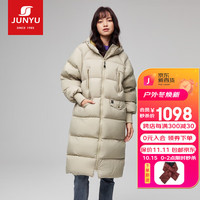 JUNYU 君羽 户外羽绒服女长款23700蓬白鹅绒时尚加甜杏色 M（白鹅绒211克）