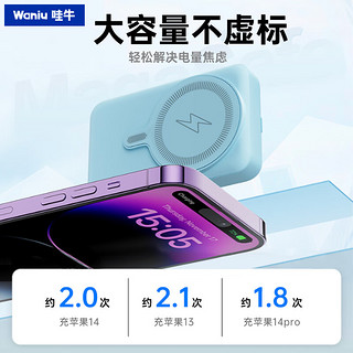 哇牛能量块2号磁吸无线快充电宝Magsafe适用苹果iPhone14超薄便携10000毫安移动电源暗夜黑【20W快充】秒变支架+Magsafe磁吸10000mAh