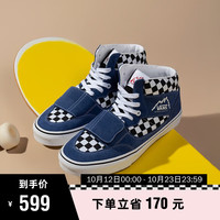 VANS范斯 蓝黑棋盘格男鞋女鞋板鞋 蓝/黑白棋盘格 35