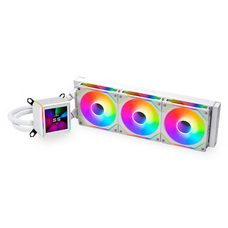 LIAN LI 联力 极圈2代 360 LCD 幻镜 ARGB 360冷排 一体式水冷散热器 白色