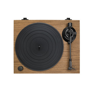 铁三角AT-LPW40WN胡桃木色手动皮带驱动留声机客厅台式黑胶唱片机