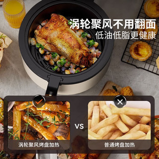 苏宁宜品 空气炸锅家用 多功能透明可视化智能厨房烤箱5L大容量 炸鸡薯条机无油烟低脂煎电炸锅