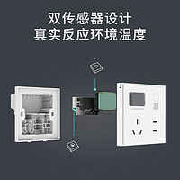 qingping 青萍 86型墙壁插座温度计高精度无线传感器五孔电源接线盒屏显面板