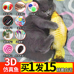 宠悦奇 猫咪用品逗猫玩具套装 鲫鱼20cm逗猫棒+激光笔+猫薄荷