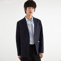 杰克琼斯 秋季男士西服修身复古通勤简约休闲条纹西服外套男
