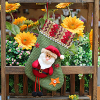 iChoice 圣诞袜圣诞雪地栅栏装饰袜圣诞树挂饰圣诞袜