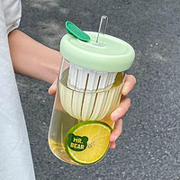 徽派（HUIPAI）茶水分离泡茶杯玻璃杯女高颜值水杯透明办公室冷萃杯子水杯 绿色