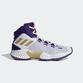 adidas 阿迪达斯 Pro Bounce 2018男女团队款中帮实战篮球鞋 白/深紫/金属黄 44.5(275mm)