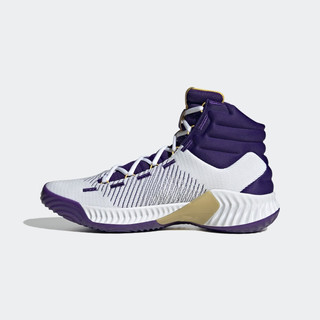 adidas 阿迪达斯 Pro Bounce 2018男女团队款中帮实战篮球鞋 白/深紫/金属黄 44.5(275mm)