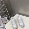 法国代购MiuMiu*New Balance 574联名系列粗纹布料拼接烫钻小白鞋