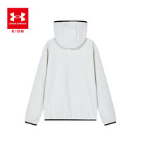 安德玛(UNDERARMOUR)童装儿童加绒卫衣保暖舒适休闲秋冬女男童运动上衣 米白 130cm