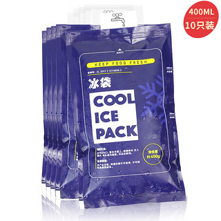 佰伶佰俐 注水冰袋 户外食品医药海鲜冷藏冰包 升级版冰袋 400ML 10个装