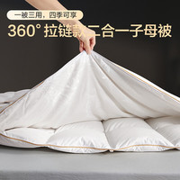 BEYOND 博洋 家纺95白鹅绒拉链款羽绒蚕丝被二合一子母被冬季被芯加厚冬被 蚕丝羽绒子母被-璀瑾（拉链款I） 200*230cm