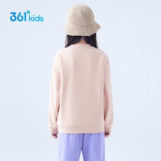 361° 儿童童装 男女童中大童加厚套头卫衣 粉130
