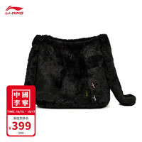 李宁（LI-NING）中国李宁单肩包女子2023运动斜挎包ABDT246 黑色-1 F