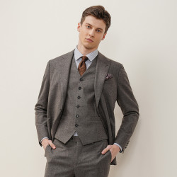 saintangelo报喜鸟男士绒面西装绵羊毛西服外套