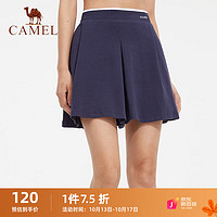 CAMEL 骆驼 运动半身裙女子针织短裙休闲户外网球裙 C0S14LF648-1 宝蓝 M