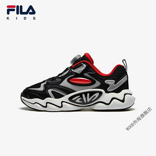 斐乐（FILA）童鞋儿童运动鞋2023冬中大童男女童BOA旋钮复古跑鞋 黑/火红-FBA 38码 38码/内长24.0cm