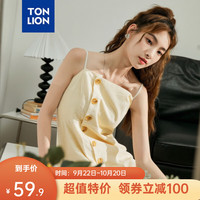 唐狮 TONLION女单排扣吊带裙 月牙白 S