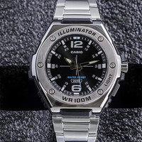 卡西欧(CASIO)手表男丨双显运动表黑武士表MWA-100H-1A 2A HD MWA-100HD-1A 经典金属黑盘蓝针