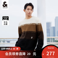 杰克·琼斯（JACK&JONES）秋冬男装毛衣舒适百搭潮字母刺绣毛衫渐变圆领长袖针织衫男 燕麦色-C11 175/96A/M