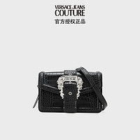 VERSACE 范思哲 Jeans Couture 女士鳄鱼纹效果单肩斜跨包 黑色