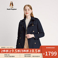 Hush Puppies暇步士女装2023冬简约通勤可拆卸两穿风衣羽绒服 196深蓝 XL