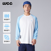 WildChildClub WCC 撞色拼接篮球运动跑步美式上衣 速干透气投篮服长袖T恤网眼潮