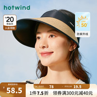 热风 hotwind夏季女士防晒休闲空顶帽遮阳帽子 08杏色 F