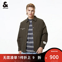 杰克·琼斯（JACK&JONES）秋青春活力百搭个性立体字母刺绣印花装饰宽松休闲外套223309002 黑橄榄E06  175/96A/M