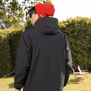 真维斯男女同款户外运动旅游休闲夹克外套冲锋衣LE 黑色2010 165/84A/XS