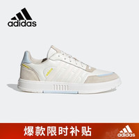 阿迪达斯 (adidas)男鞋白棕轻便透气低帮运动休闲鞋FX3449