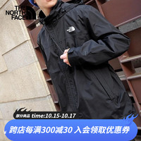 北面(The North Face)单层冲锋衣男户外防风外套透气防水夹克单层秋冬可挂内胆 JK3/黑色 S/165