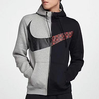 NIKE 耐克 男子加绒保暖大LOGO运动休闲夹克舒适连帽外套BV5822-010