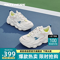 斯凯奇Skechers啵啵熊男女轻质运动鞋厚底老爹鞋 白色/多彩色748 37