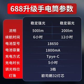 AUX 奥克斯 头灯强光超亮充电头戴式照明超长续航户外夜钓鱼防水工作矿手电筒