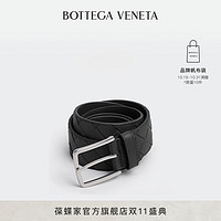                                                                                 BOTTEGA VENETA葆蝶家男士腰带商务皮带BV腰带 黑色银扣 110