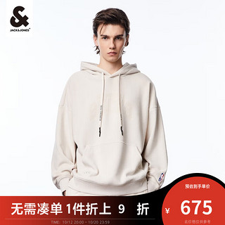 杰克·琼斯（JACK&JONES）NBA联名雄鹿队冬季舒适潮流运动宽松字母连帽卫衣男223433060 A00月光灰 165/88A/XS