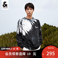 杰克·琼斯（JACK&JONES）冬男士时尚百搭简约扎染宽松圆领长袖卫衣男 黑色-E40 190/108A/XXL