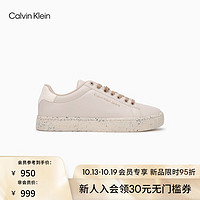 Calvin Klein  Jeans男士简约字母压纹休闲低帮运动板鞋YM00791 0F7-蛋壳黄 40