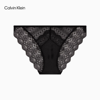 Calvin Klein内衣女性感蕾丝比基尼内裤QF7503AD UB1-太空黑 S