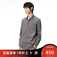 杰克·琼斯（JACK&JONES）秋季男士简约口袋纯色衬衫外套223305020 石雕灰GARGOYLE 165/88A/XS