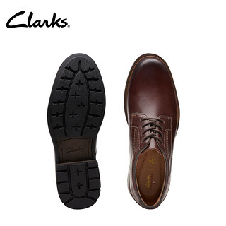 Clarks其乐优跃希雷系列男鞋通勤舒适透气系带商务正装皮鞋 棕色 261746538 46