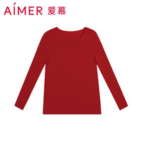 爱慕保暖内衣女士焕龄衣圆领长袖保暖上衣AM729021 朱红色7KA-上衣 155